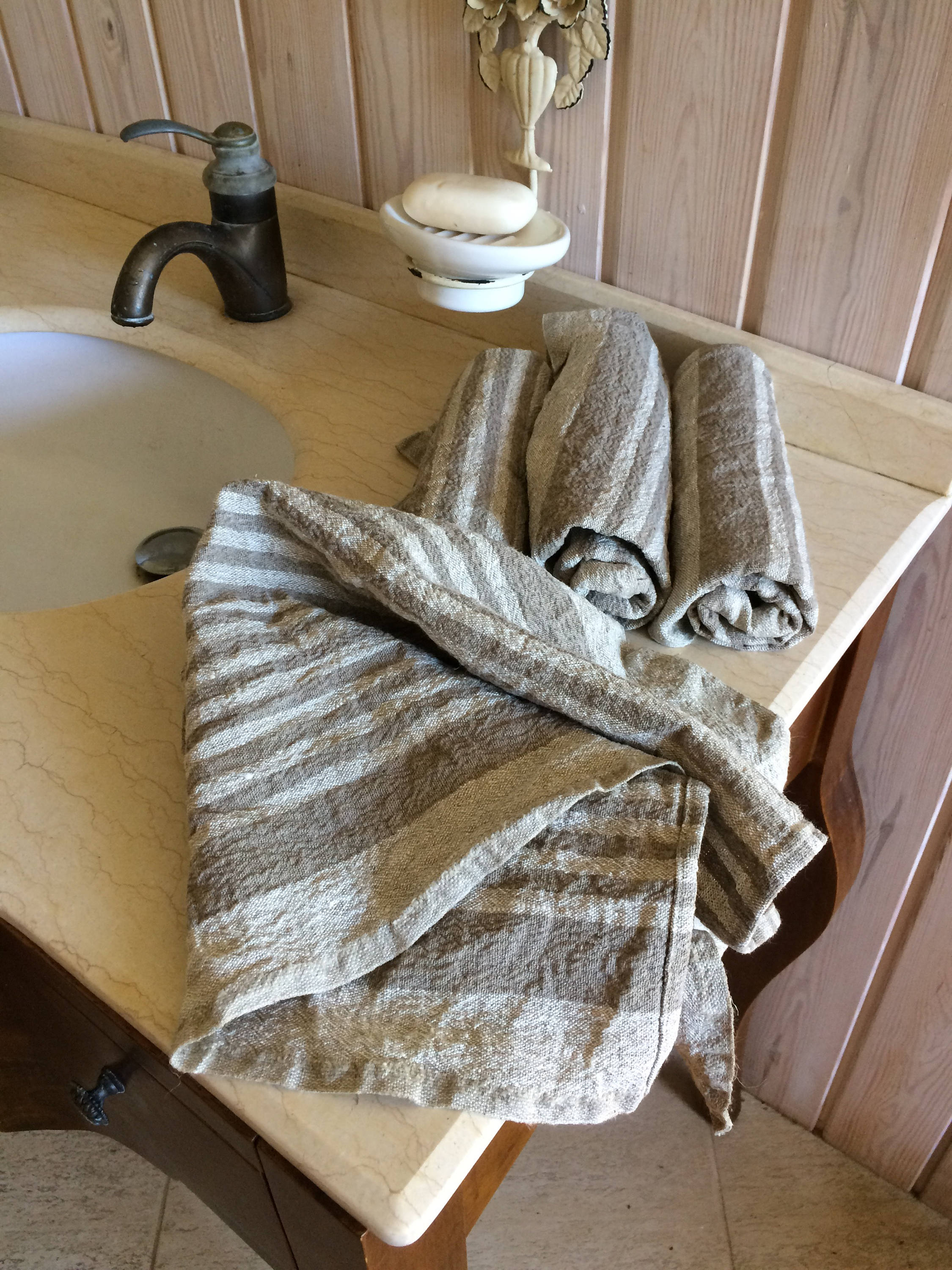 Striped Linen Towel Linen Kitchen Towel Striped Linen Etsy