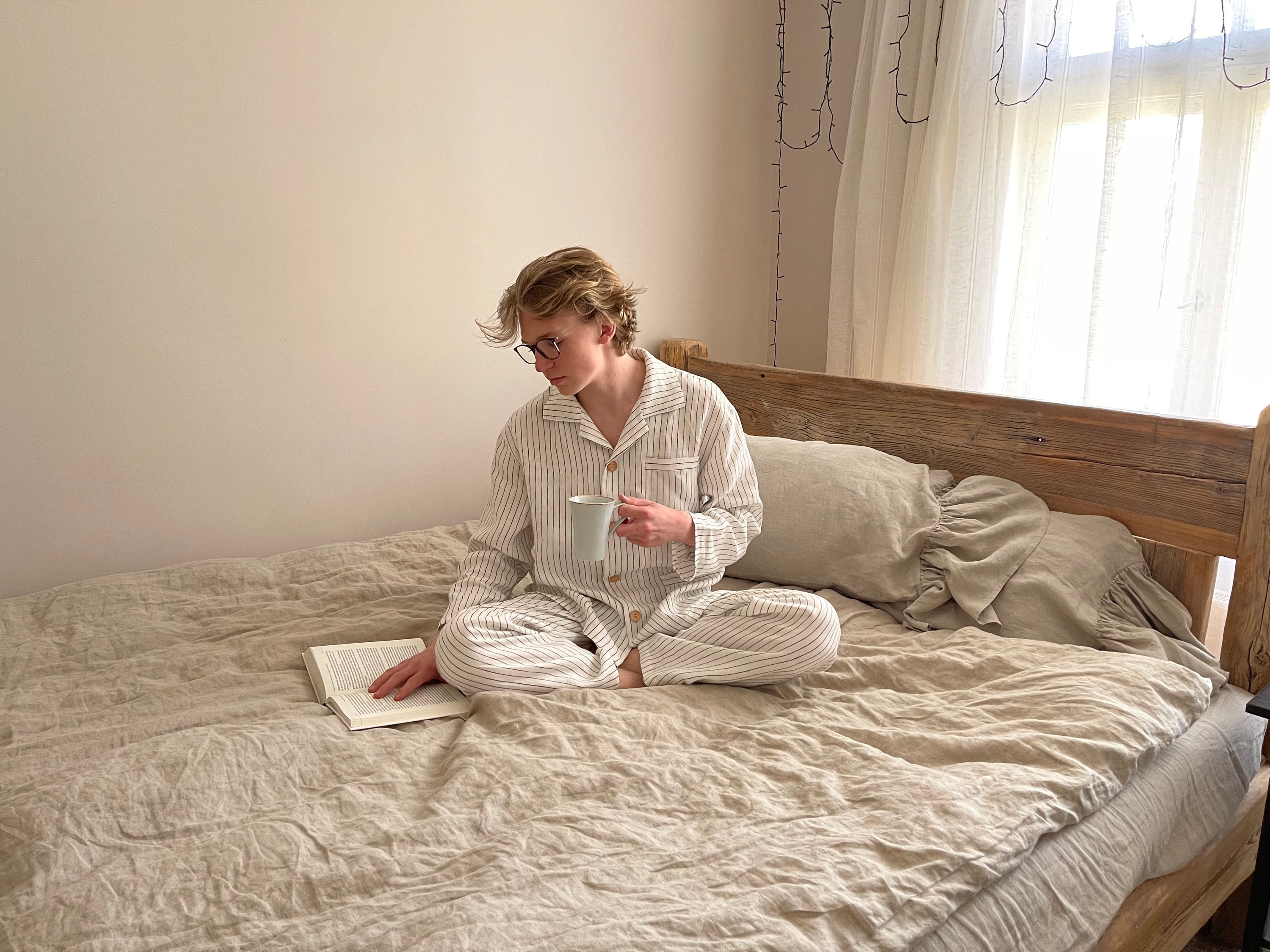 Linen pajama online set mens