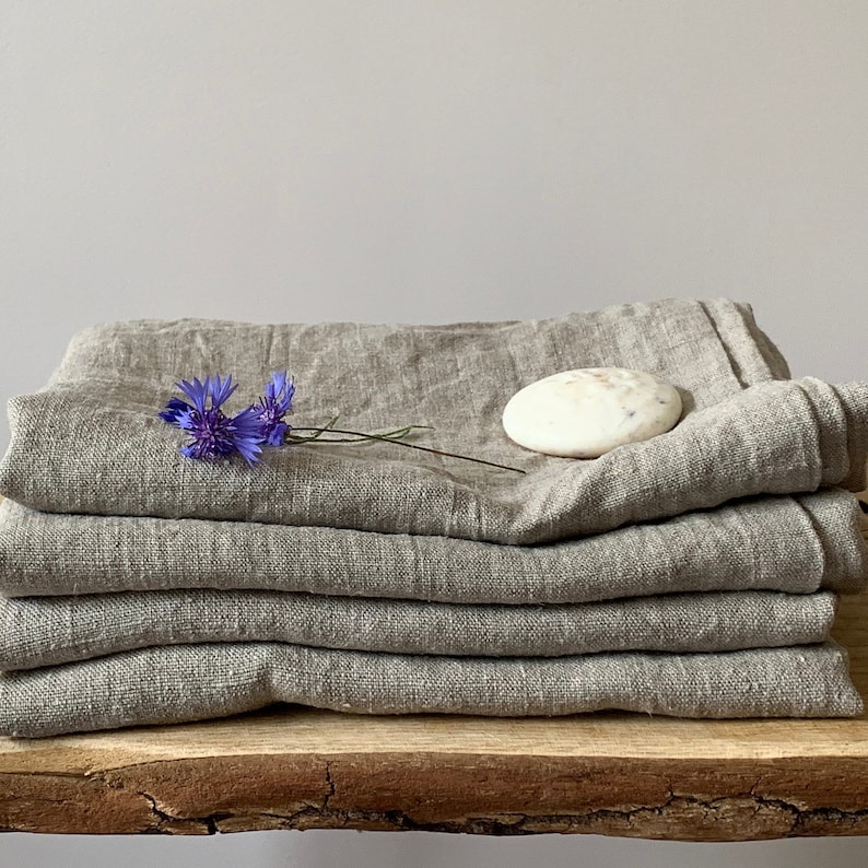 Handmade European Linen Bath Towel: Organic Gray Rustic Shower Towel