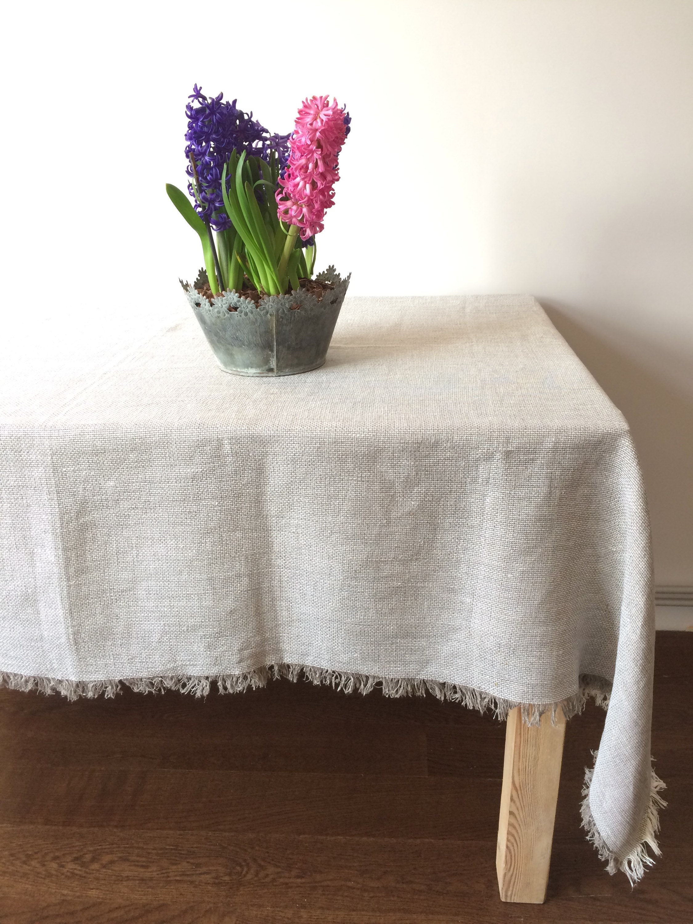 Linen Tablecloth, Natural Linen Table Cloth, Linen Tablecloth, Square