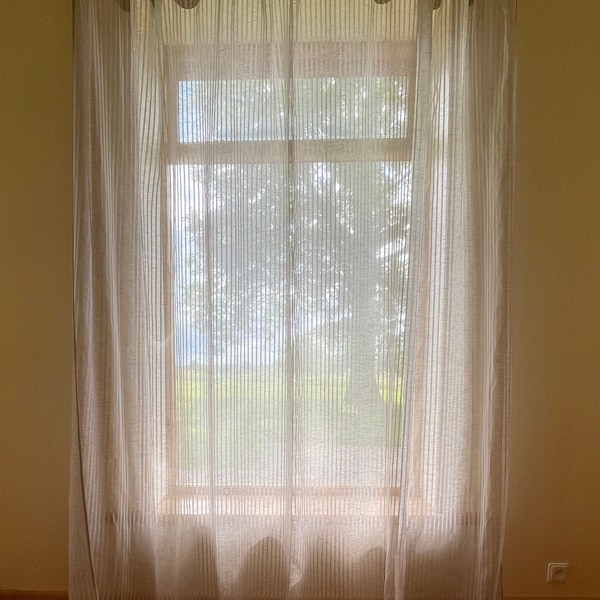 Tab Top Sheer Cotton Curtains Etsy