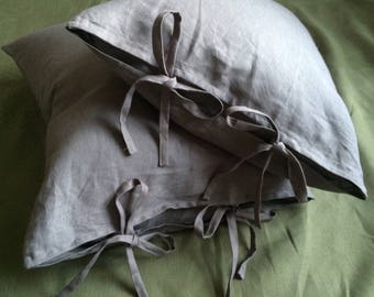 Gray Pillow case, Gray Pillow Sham, Gray Linen Bedding, Grayish Brown Pillow Cover, Standard, Queen, King Linen Pillow case, Gift for mother