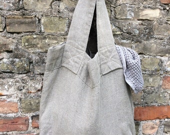 Wide Linen Tote Bag, Gym Bag, Tote Bag, Womens Bag, Wide Bag, Eco Tote Bag, Grocery Bag, Linen Fashion Bag