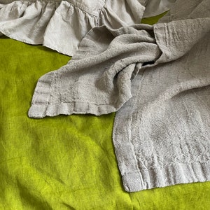 Linen Blanket, Washable Blanket, Throw Blanket, Bedspread, Sofa Blanket, 100% Linen, Bed Cover image 7