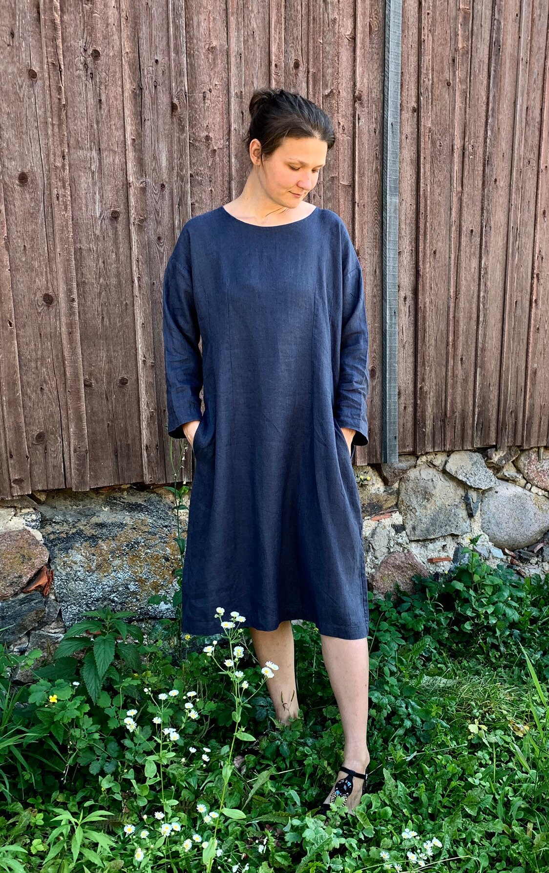 Blue Linen Dress, Linen Dress, Women Dress, Summer Dress, Loose Linen ...