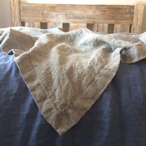 Rustic Blanket Washable Blanket Linen Blanket Throw Etsy