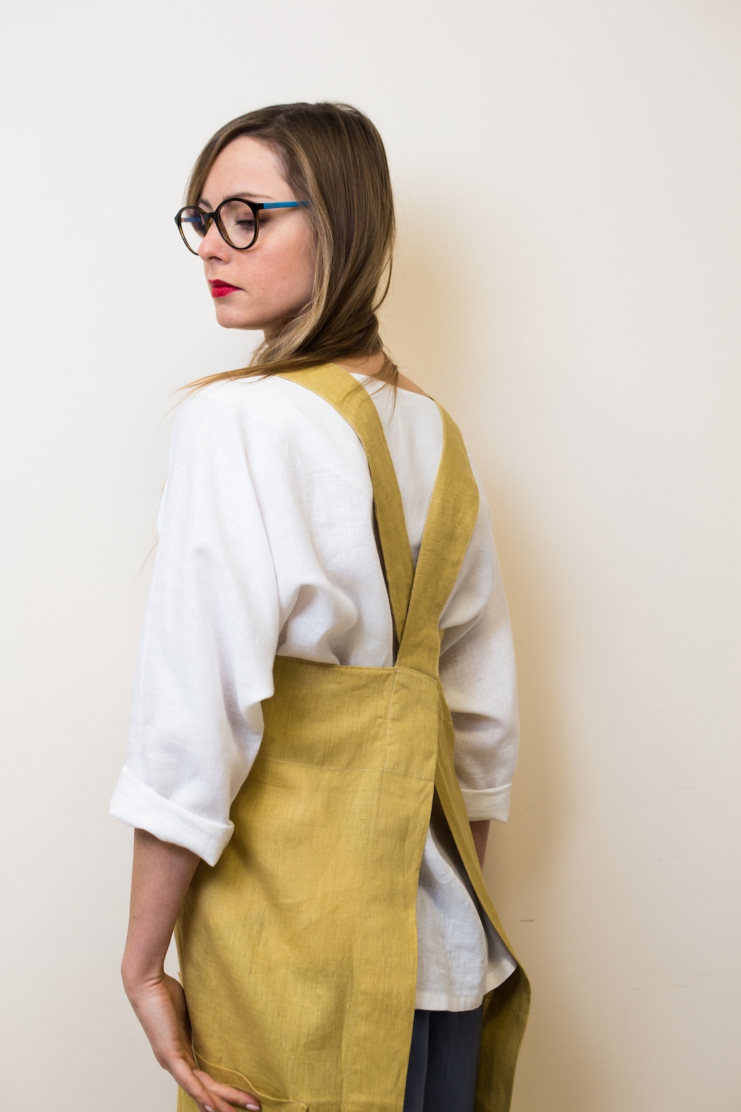 Pinafore Pinafore Apron Apron Cross Back Apron Japanese Etsy