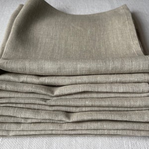 Beige Gray Linen Napkins: Soft European Linen, Neutral Design