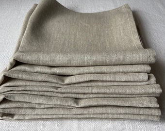 Beige Gray Linen Napkins, Washed Soft Linen Table Napkins, Napkins Bulk, Easter Napkins Set, Linen Napkins Set of 2 4 6 8 10 12 14 16 18 20