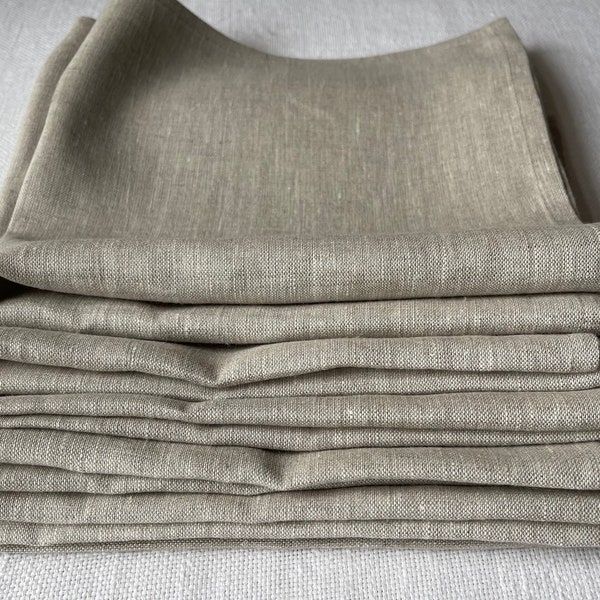 Beige Gray Linen Napkins, Washed Soft Linen Table Napkins, Napkins Bulk, Easter Napkins Set, Linen Napkins Set of 2 4 6 8 10 12 14 16 18 20