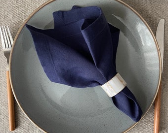 Set of 6 Linen Napkins, Dark Blue Napkins, Blue Linen Napkins, Cloth Napkins, Flax Napkins, Dark Midnight Blue Napkins