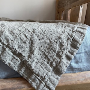 Couverture en lin, couverture lavable, jeté de lit, couvre-lit, couverture de canapé, 100 % lin, couvre-lit image 8