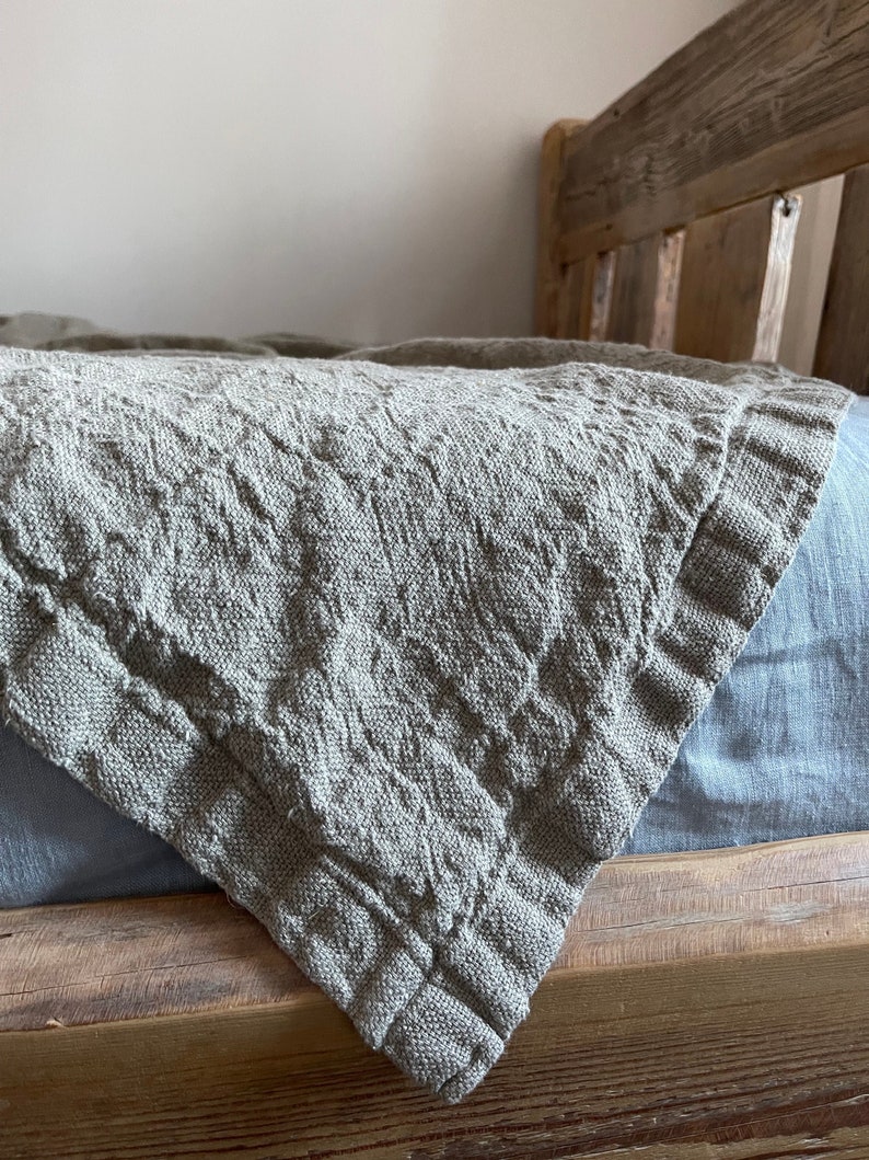 Linen Blanket, Washable Blanket, Throw Blanket, Bedspread, Sofa Blanket, 100% Linen, Bed Cover image 8