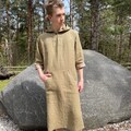 Hooded Men's Linen Caftan: Long Tunic Robe with 3/4 Sleeves product logo