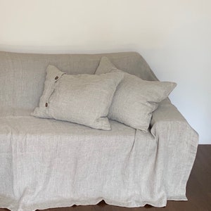 Couverture en lin, couverture lavable, jeté de lit, couvre-lit, couverture de canapé, 100 % lin, couvre-lit image 2