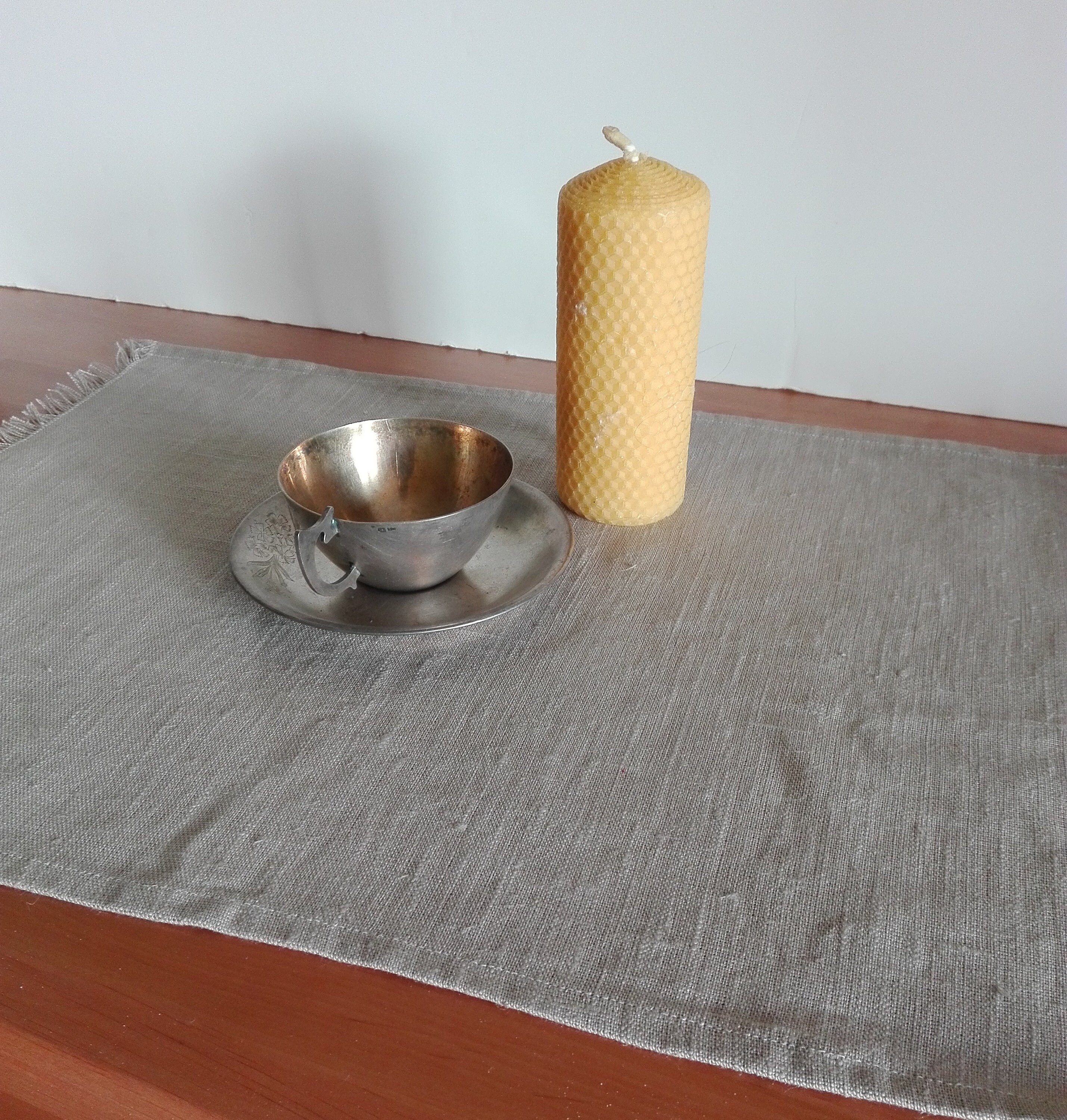 Set of 6 Placemats, Set of Beige Color Placemats, ,Holiday Placemat Set