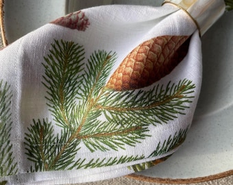 Striped Linen Napkins: Large Reusable Cloth Serviette