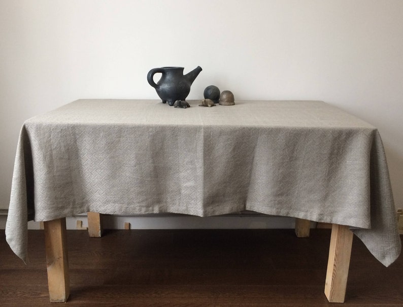 Gray linen tablecloth Linen tablecloth Square tablecloth Rectangle tablecloth Natural linen tablecloth image 3