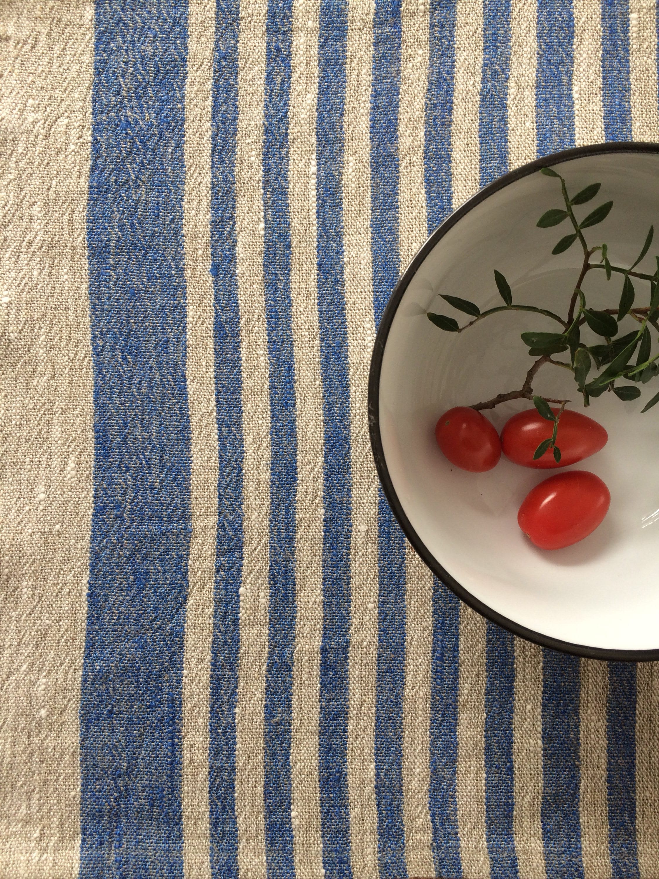 Blue Striped Placemats, Place mats, Rustic Placemats, Linen Placemats