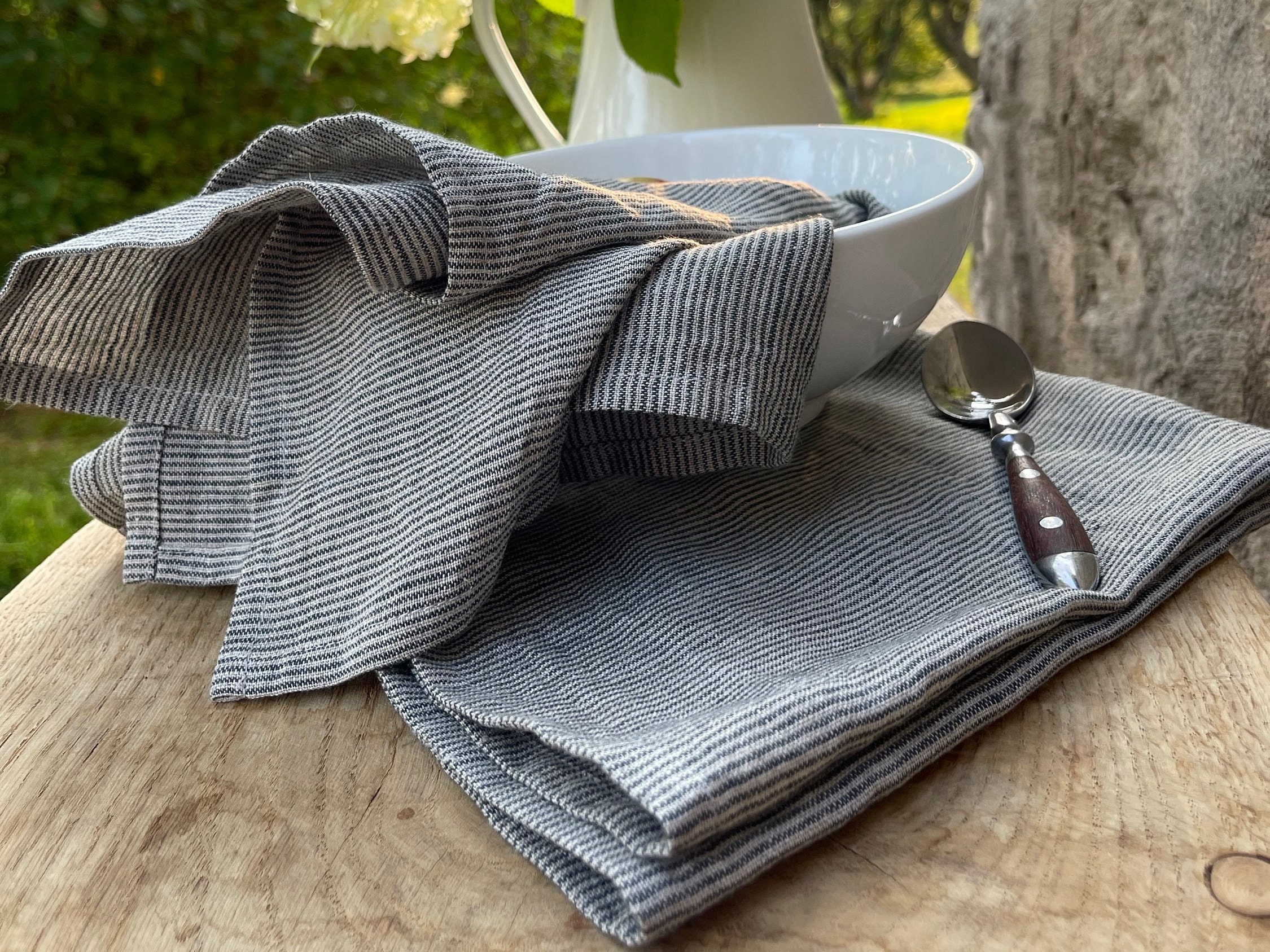 Wheaton Striped Linen/Cotton Napkins