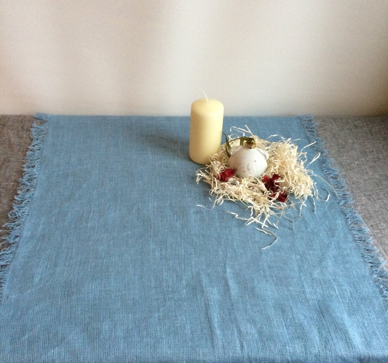 Wedding table runner Long table runner Light blue linen table runner