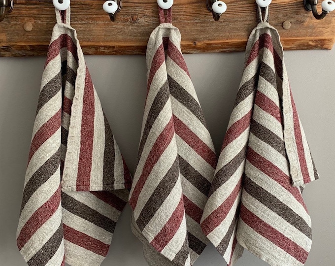 Linen Towel Linen Kitchen Towel Striped Linen Kitchen Towel Etsy