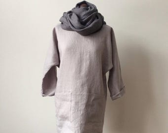 Linen Tunic, Light Gray Linen Tunic, Loose Tunic, Summer Tunic, Loose Linen Tunic, Tunic Top, Women Tunic, Linen Tunics Plus Size, Tunic