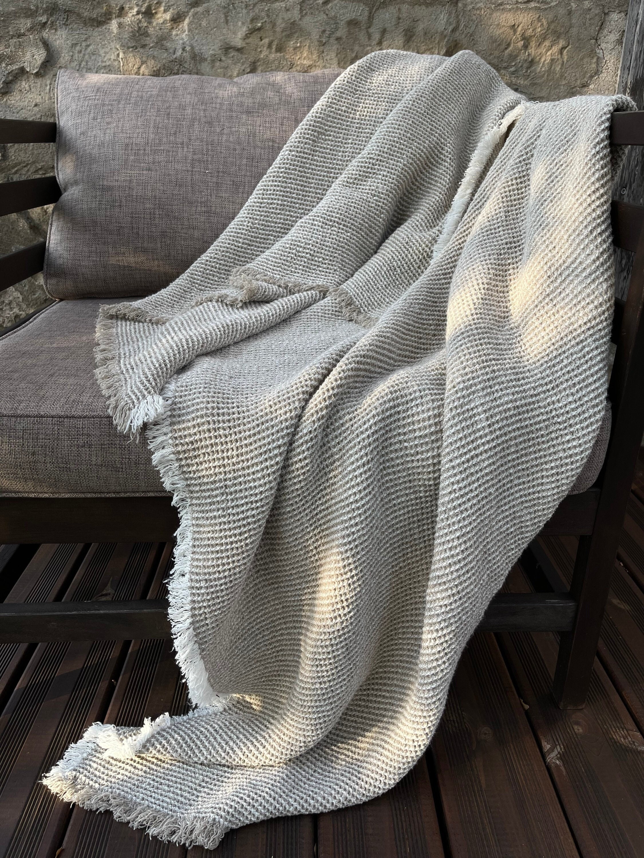 Beige linen throw new arrivals