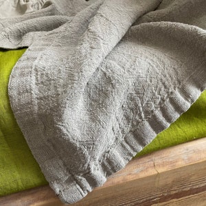 Linen Blanket, Washable Blanket, Throw Blanket, Bedspread, Sofa Blanket, 100% Linen, Bed Cover image 1