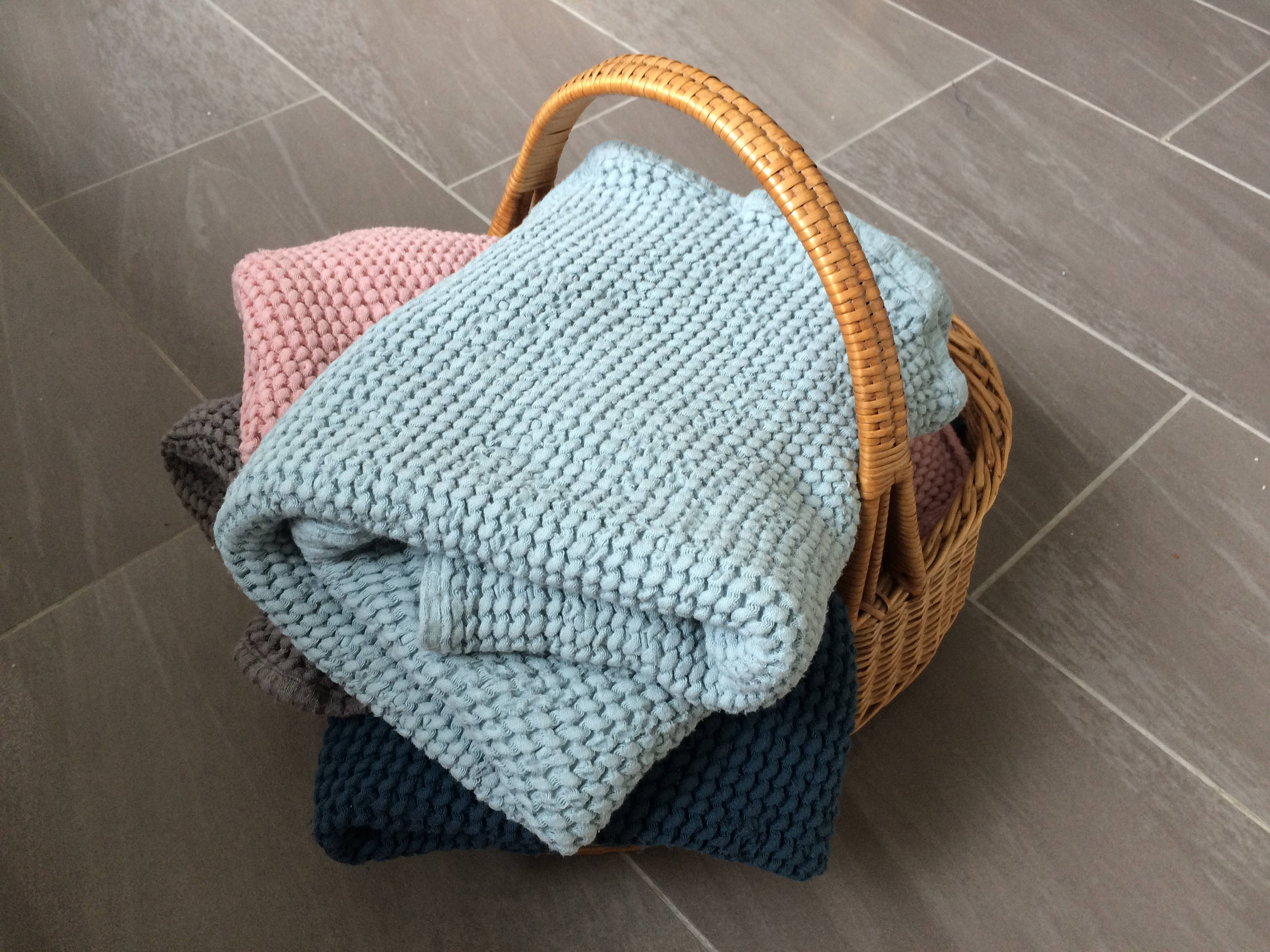 Pastel Light Blue Bath Towel, Waffle Towel, Linen Towel, baby Towel