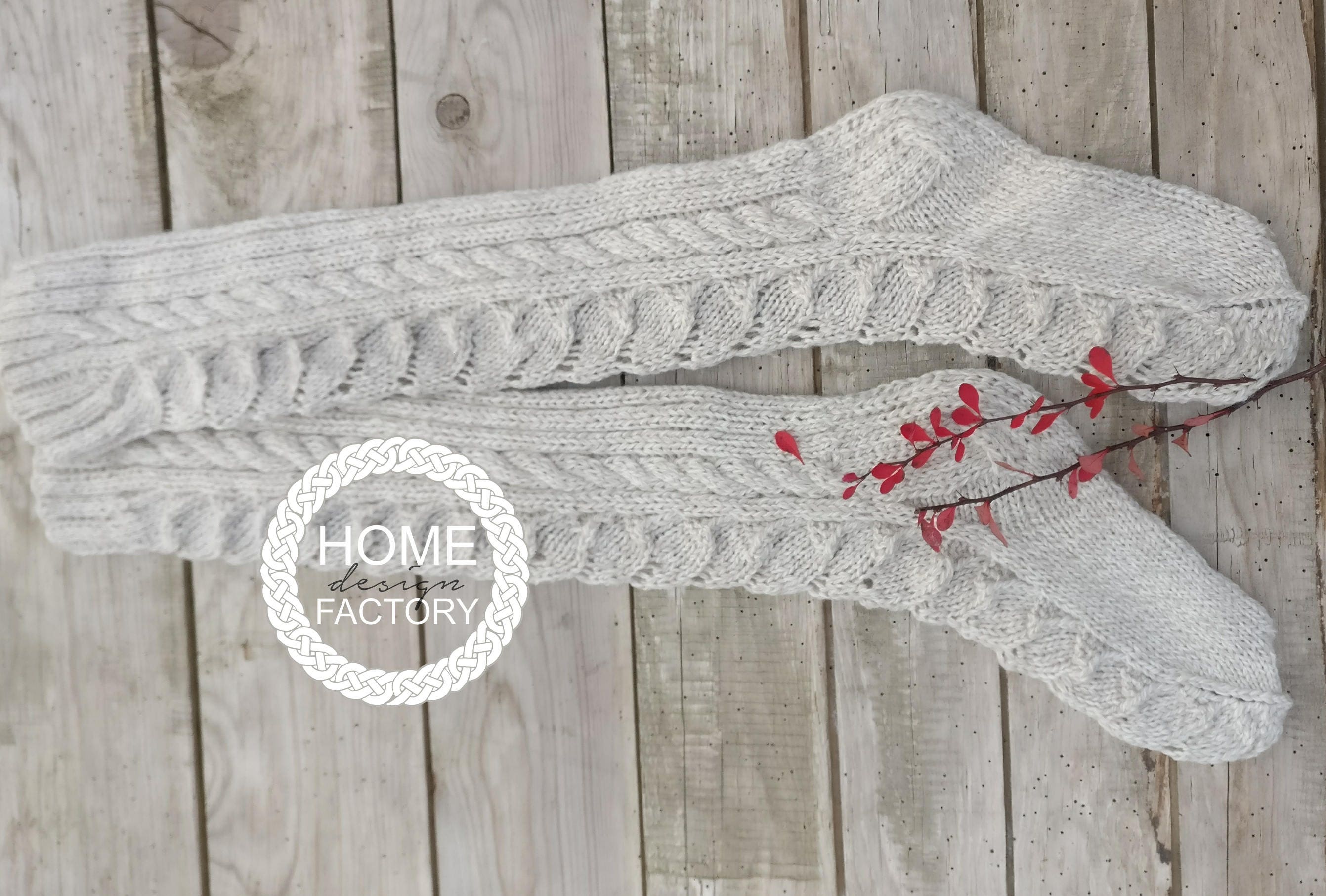 Hand Knitted Knee Long Merino Wool Socks, Home Socks, Hygge Socks, Gift  Mothers Day, Natural Wool Hand Knitted Socks, Valentines Gift 