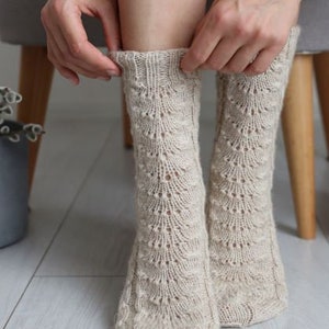 Wool socks, warm and soft hand knitted merino wool socks, natural wool hand knitted socks, warm socks, Christmas socks