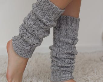 Knitted merino wool leg warmers, leggings, Dance socks, Accessories, Yoga socks