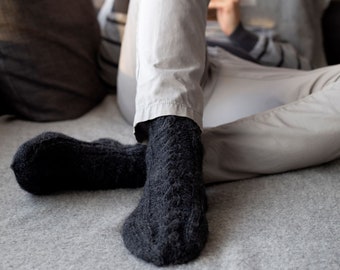 Calcetines de lana merino de punto para hombre, regalo de Navidad para papá