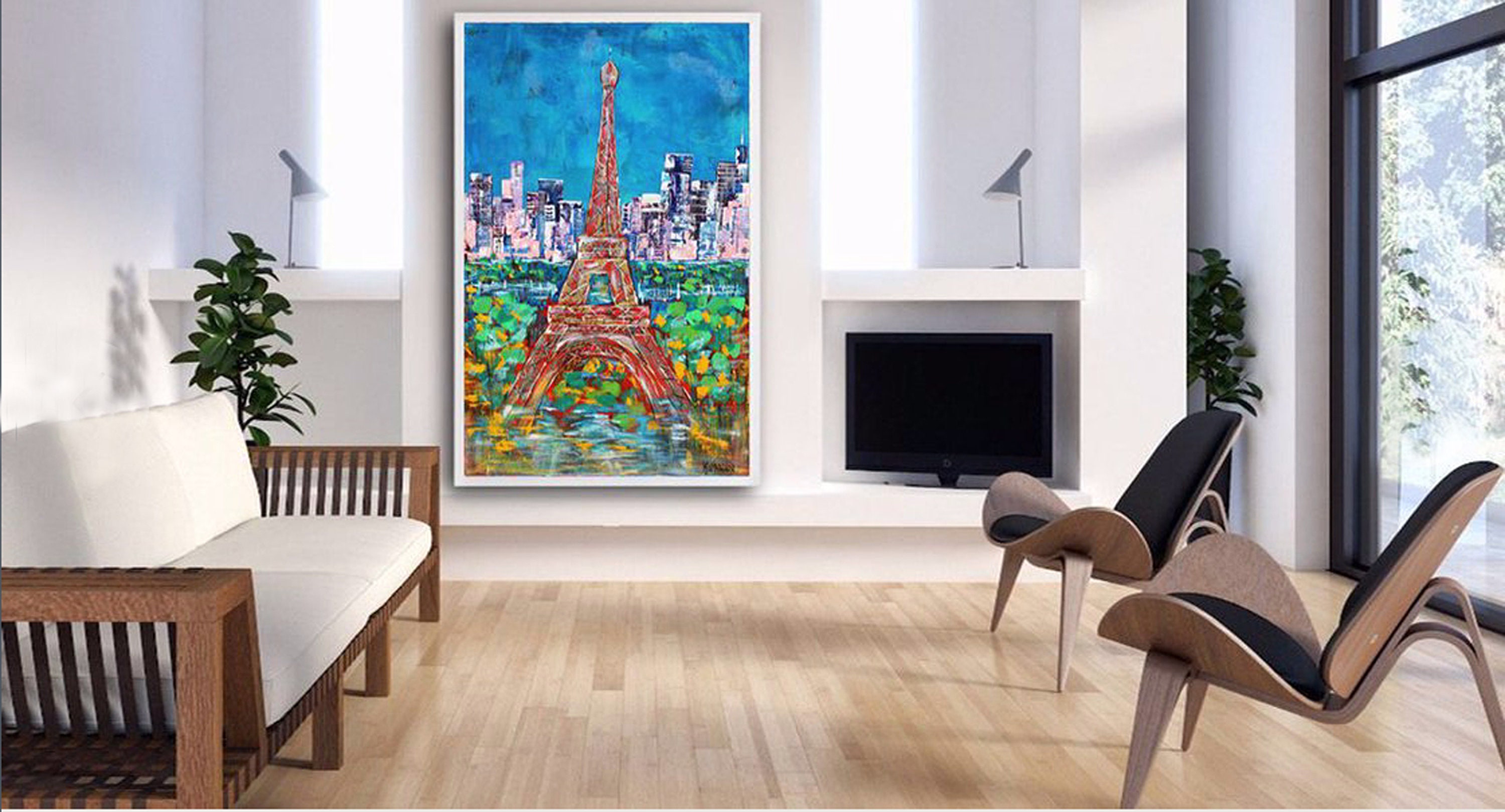 Obras De Arte Originales De La Torre Eiffel De París Arte De Etsy España