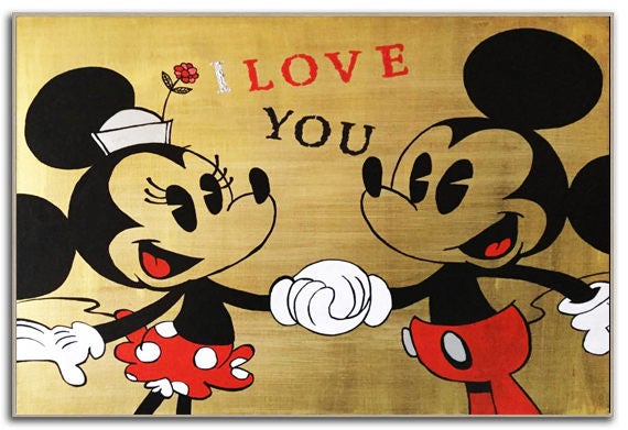 Mickey Mouse Art Minnie Mouse Walt Disney Bedroom Decor Kids Disney Art Wall Decor Ready To Hang Modern Wall Art Kathleen Artist
