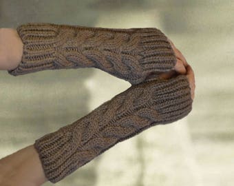 Gloves fingerless, Warm wool sleeves, Winter arm warmers, Warm wool wristlets, Fingerless mittens, Knit warm gloves, Wool wrist warmers