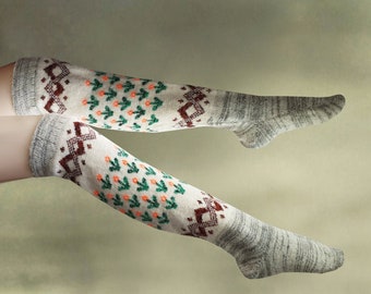 Merino Wool Over the Knee Socks: Knitted Winter Leg Warmers