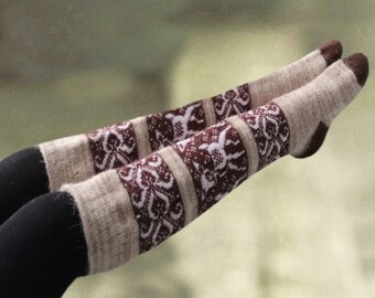 Merino Wool Knee High Socks: Knitted Leg Warmers