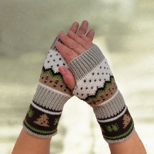 Knit Fingerless Gloves: Acrylic Winter Arm Warmers