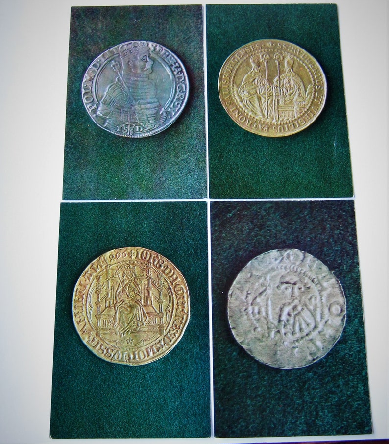 Rare european coins set of postcards Сards with coin Etsy