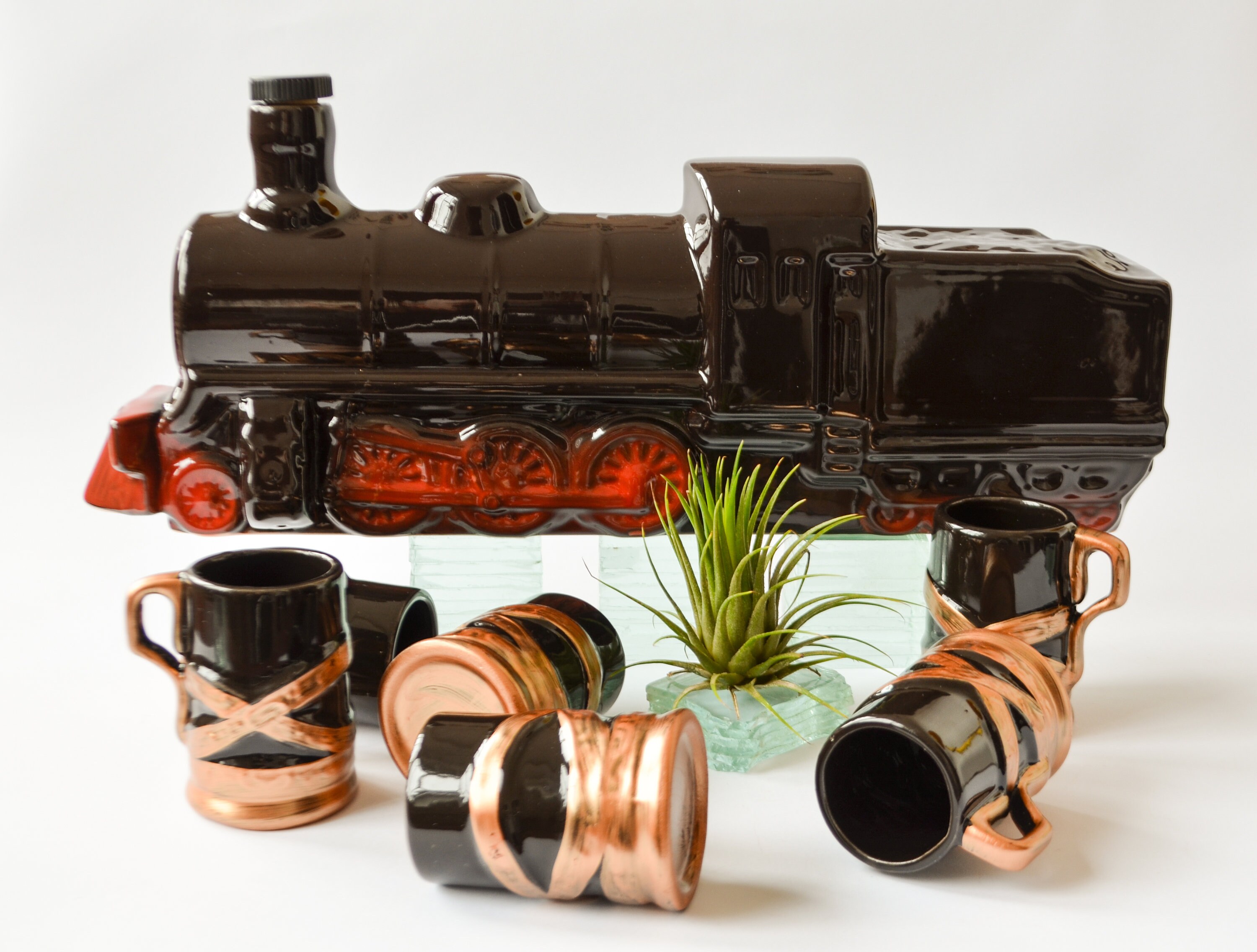 Train decanter and glass set Railway decanter Сeramic train Etsy