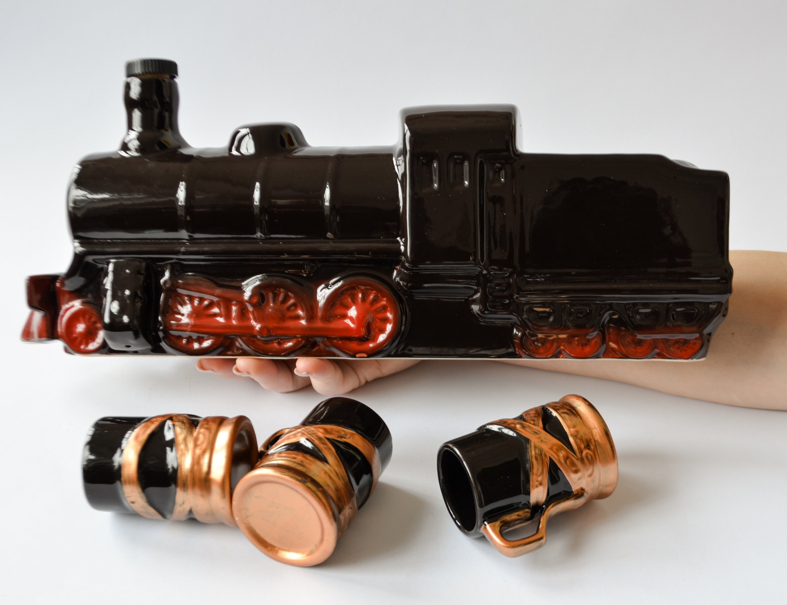 Train decanter and glass set Railway decanter Сeramic train Etsy