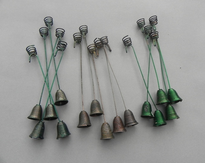 5 Danish Christmas Tree Candle Holders Metal Wire Bells Counter Weight
