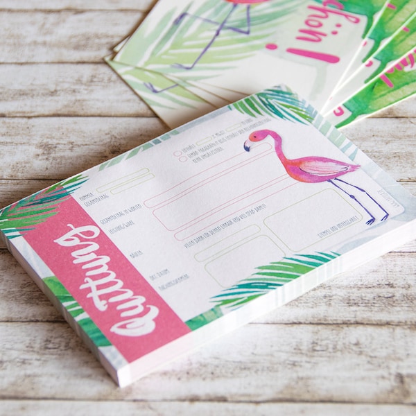 Quittungsblock Flamingo - für Kleinunternehmer - pinke Büroorganisation - Rechnungen schreiben - Verkaufen auf Märkten
