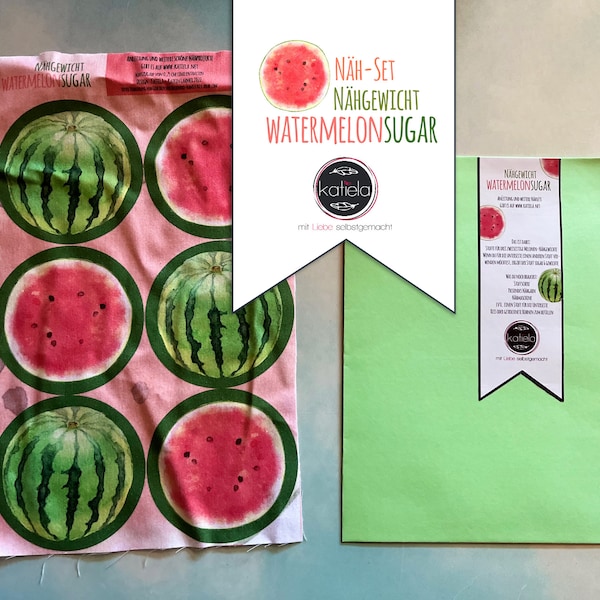 Näh-Set Nähgewicht MelonSugar - Nähzubehör im Melonen Design - Melonen Stoff - praktischer Nähhelfer