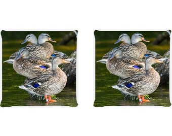 Duck Pillows, Throw Pillow, Pair of Pillows, Bird Pillow, Pillows, Animal Cushion, Bird Art, Bird Cushion, Bird Photography
