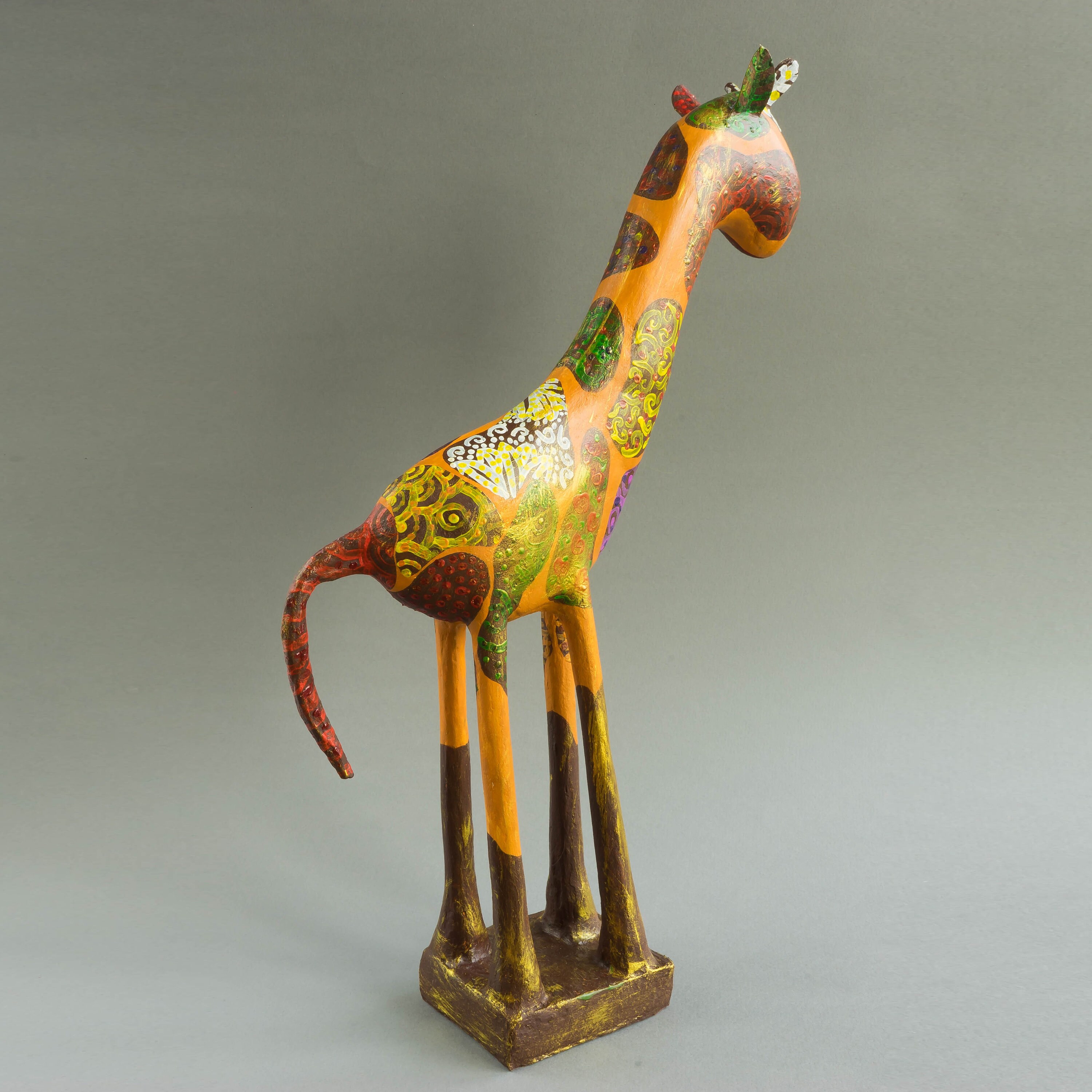 Giraffe Paper Mache Sculpture with Magical Ornaments Animal Etsy
