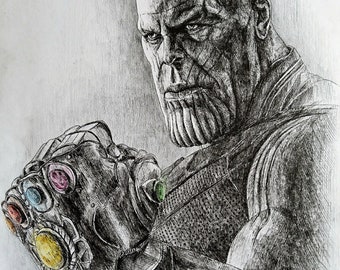 Thanos. Avengers Infinity War. Original Drawing. Fan Art