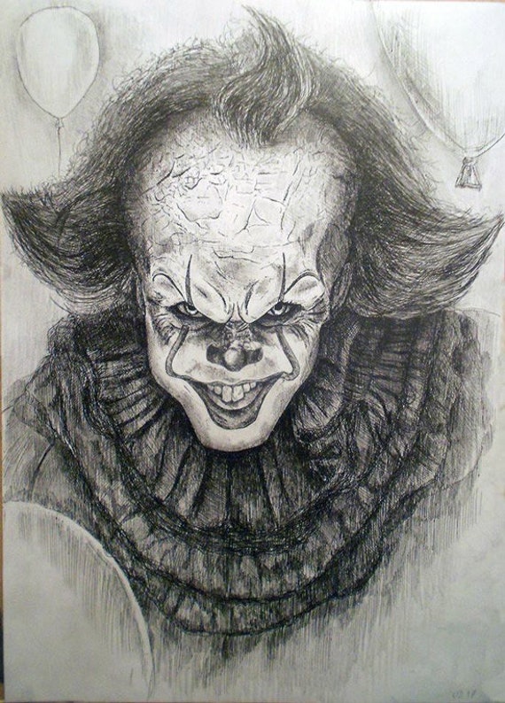 Tekening Killer Clown - Crimi Clown Horror Masker ...